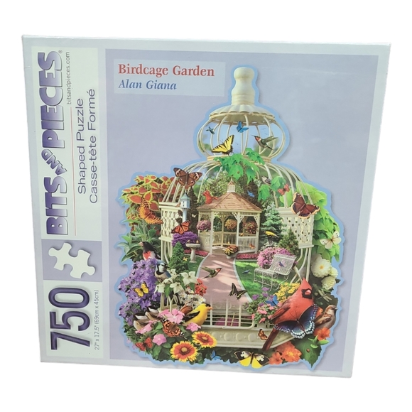 NEW Bits and Pieces Shaped Puzzle BIRDCAGE GARDEN Alan Giana - Picture 1 of 4